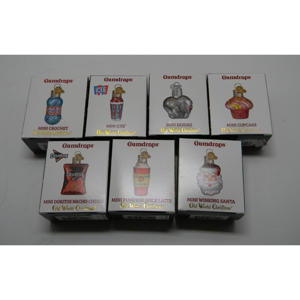 Old World Christmas Gumdrops Mini Ornmanets Lot of 7 NIB